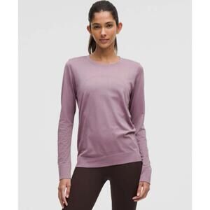 EUC Lululemon Swiftly Relaxed Long-Sleeve Shirt Hip Length Lavender Lux Size 10